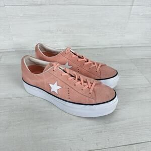 Converse Chuck Taylors Womens 9 One Star Platform Ox Suede Coral Pink 564382C
